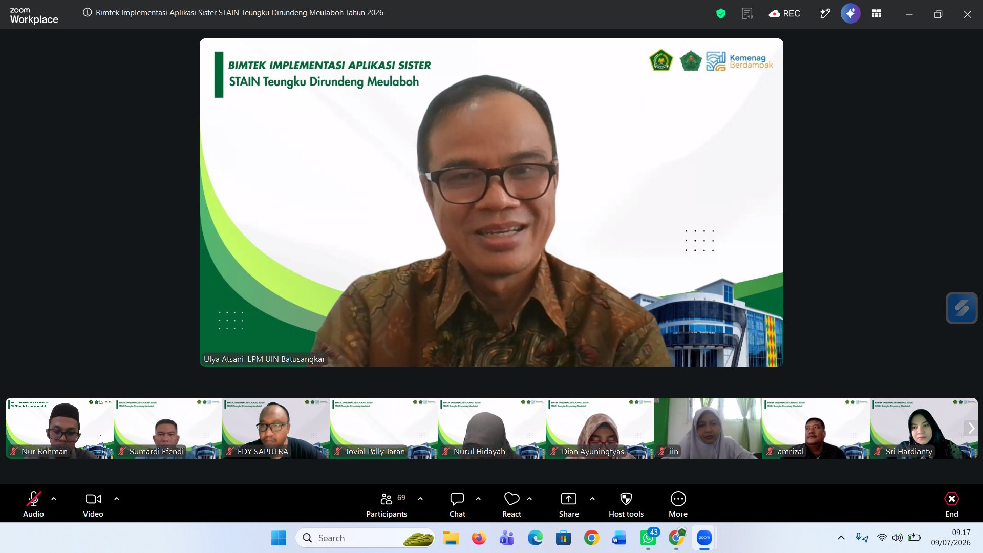 STAIN Teungku Dirundeng Meulaboh Gelar Workshop Pengisian SISTER BKD